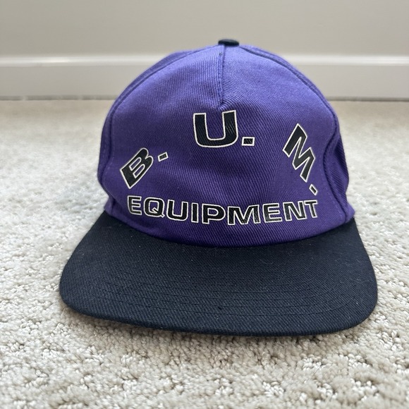 B.U.M. Equipment Other - VINTAGE BUM Equipment Hat Cap Baseball Strapback Colorblock Script 80's 90's OS